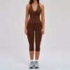Women’s Deep V Yoga & Flare Pants Set
