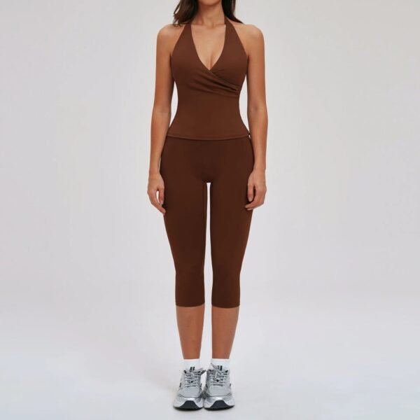 Women’s Deep V Yoga & Flare Pants Set