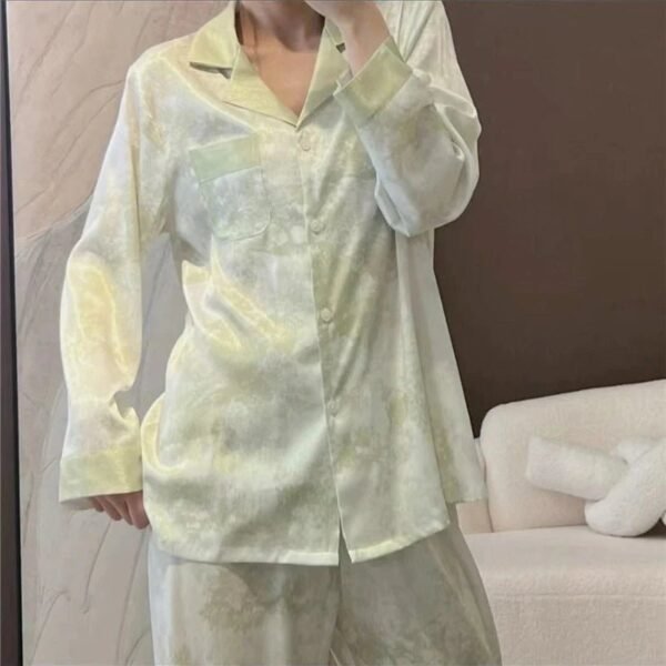 Women’s Green Satin Pajama Set