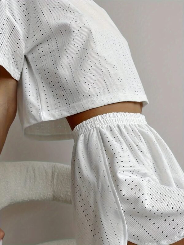 S7085e7a9b4ce4c689a18b3a85d2addfa6.jpg Women’s Solid Color Shorts Pajama Set