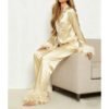 S73d5939fde7a43a1be47dc0ee839d015H.jpg Women’s Satin Feather-Trim Pajama Set