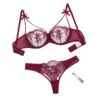 Women’s Sheer Floral Push-Up Lingerie Set