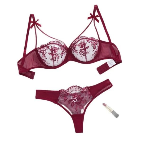 Women’s Sheer Floral Push-Up Lingerie Set