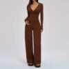 Women’s Deep V Yoga & Flare Pants Set