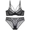Ladies Underwear Thin Cotton Sexy Push Up Large Size Lace Bra Set