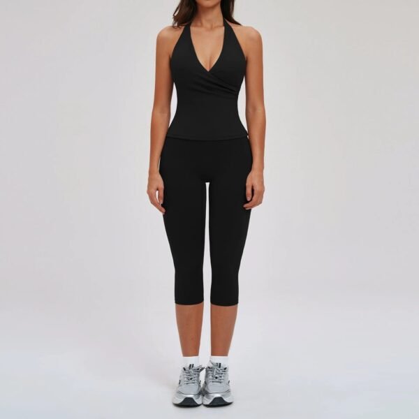 Women’s Deep V Yoga & Flare Pants Set