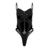 Women’s Y2K Black Hollow-Out Bodysuit