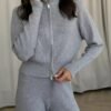 S7b3914a144df42feba34a14625dcac752.jpg Women’s Zipper Front Knit Pants Set