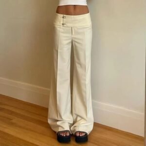 Women’s Y2K Low-Rise Beige Trousers