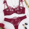 Women’s Sheer Floral Push-Up Lingerie Set