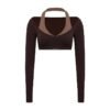 Women’s Long-Sleeve Halter Yoga Set
