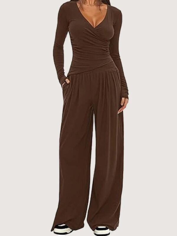 S8a032c28e82d44f79451bf4dcc6f4171s.jpg Women’s Long-Sleeve Wide-Leg Pants Set