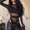 S8b630e44001849329981de29e10b7f5fa.jpg Black Cut-Out Mesh Long-Sleeve Bodysuit