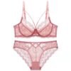 Ladies Underwear Thin Cotton Sexy Push Up Large Size Lace Bra Set