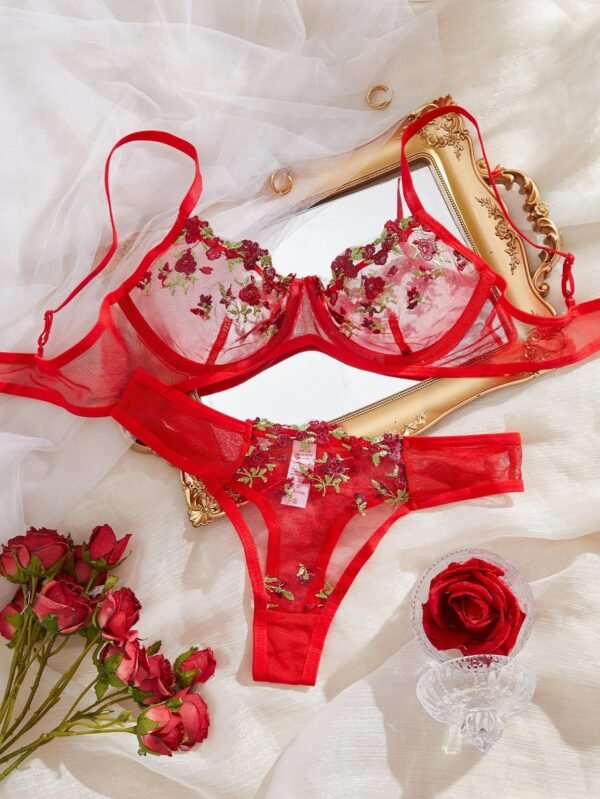 S945fce648e634cd5ba910839594fb2ebB.jpg Women’s Sheer Floral Lace Bra & Panty Set