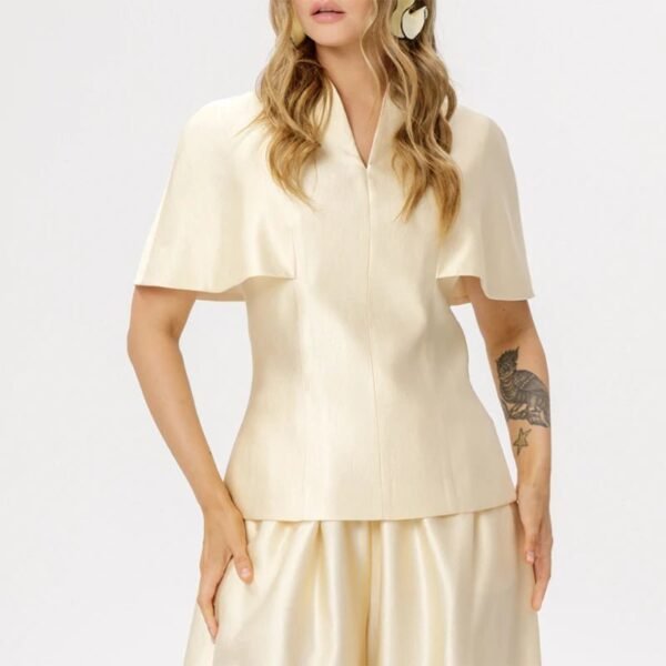 Women’s V-Neck Top & Wide-Leg Pants Set