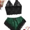 Women’s Satin Lace Cami & Shorts Set