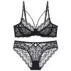 Ladies Underwear Thin Cotton Sexy Push Up Large Size Lace Bra Set
