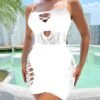 Plus Size Sheer Mesh Fishnet Bodysuit