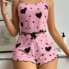 Sa1a7b62cc0404372882066bf02301ae1A.png Women’s Red Heart Print Cami & Shorts Set
