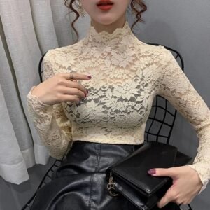Sa4bcb0372b8944d98c899857be6aac44s.jpg Women’s Floral Lace Petal-Sleeve Top