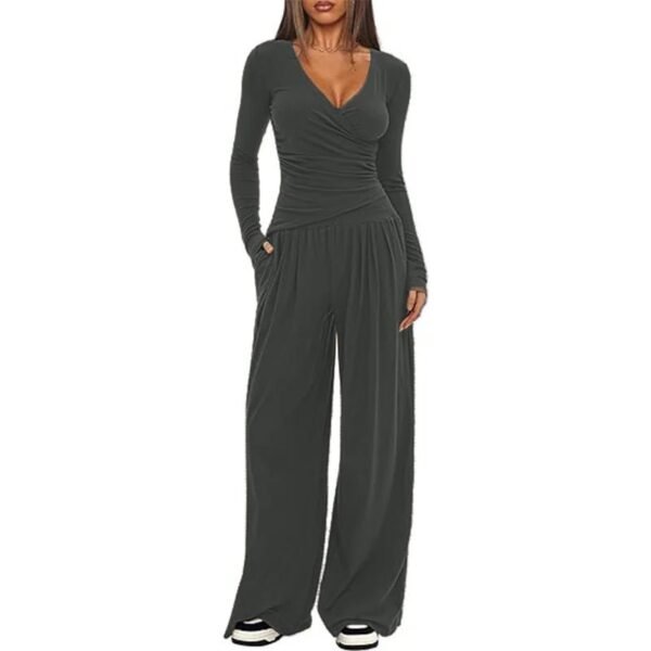 Sa81b4acb312a4a27b6bf2b4dce58a1bfN.jpg Women’s Long-Sleeve Wide-Leg Pants Set