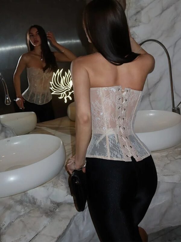 Women’s Lace Strapless Backless Corset Top