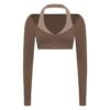 Women’s Long-Sleeve Halter Yoga Set