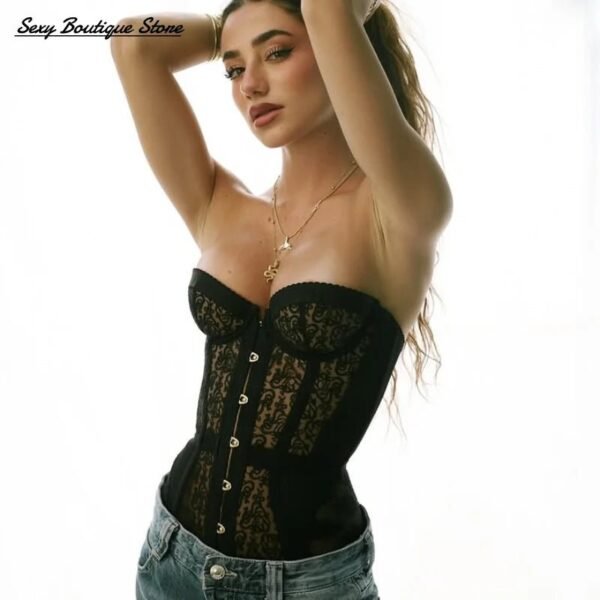 Women’s Strapless Lace Corset Top