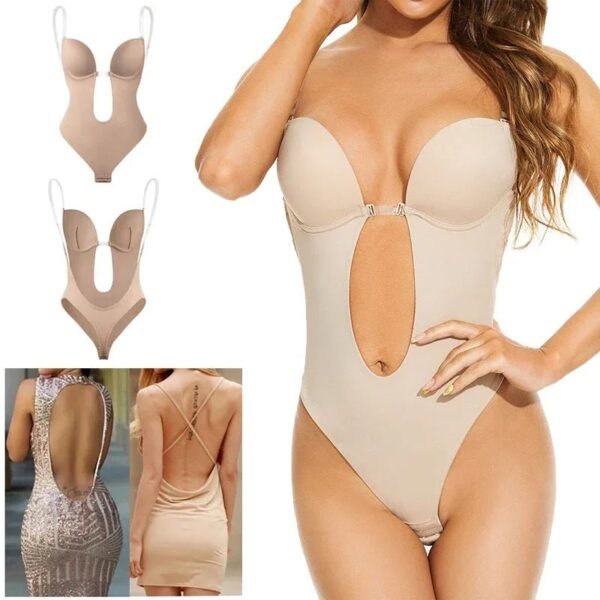 Sbe8c445a71c843a1857f76495b27af555.jpg Women’s Deep V Backless Shapewear Bodysuit