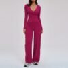 Women’s Deep V Yoga & Flare Pants Set