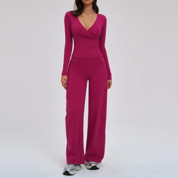 Women’s Deep V Yoga & Flare Pants Set