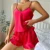Women’s Satin Ruffled Pajama Set