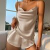 Women’s Satin V-Neck Cami Pajama Set