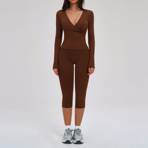 Women’s Deep V Yoga & Flare Pants Set