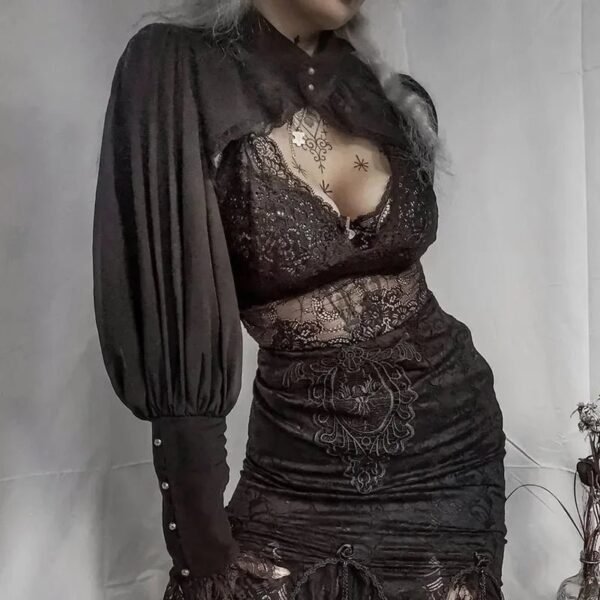 Sc95e301bdd44424c9cfb433a63d5023aD.jpg Women’s Gothic Steampunk Lace Crop Jacket