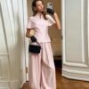 Women’s V-Neck Top & Wide-Leg Pants Set
