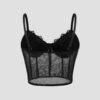 Black Mesh Push-Up Corset Top