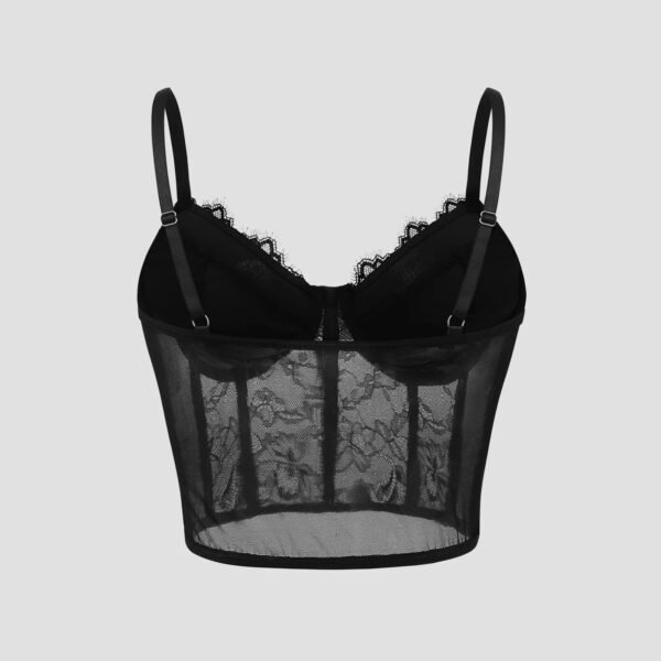 Black Mesh Push-Up Corset Top