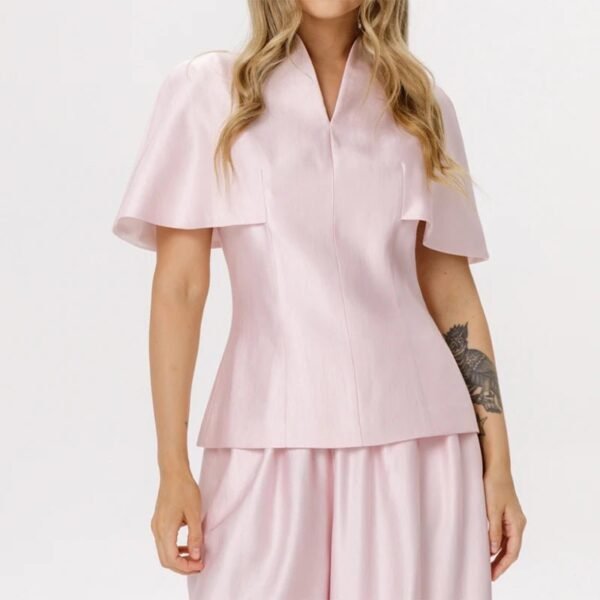 Women’s V-Neck Top & Wide-Leg Pants Set