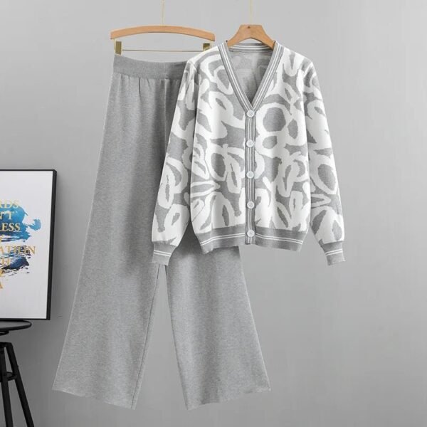 Women’s Knitted Sweater & Wide-Leg Pants Set