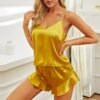 Women’s Satin Ruffled Pajama Set