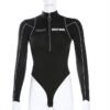 Women’s High-Neck Zipper Bodysuit