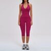 Women’s Deep V Yoga & Flare Pants Set