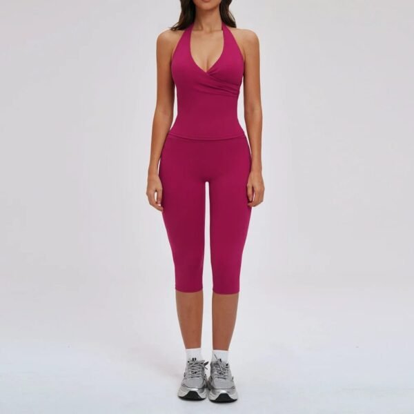 Women’s Deep V Yoga & Flare Pants Set