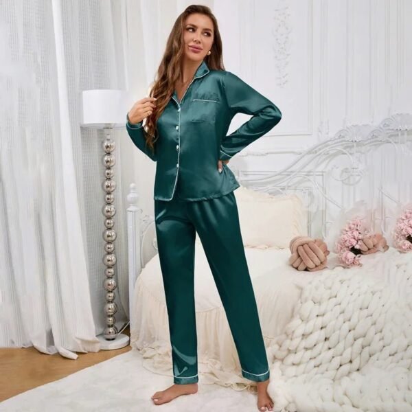 Women’s Satin Long-Sleeve Pajama Set