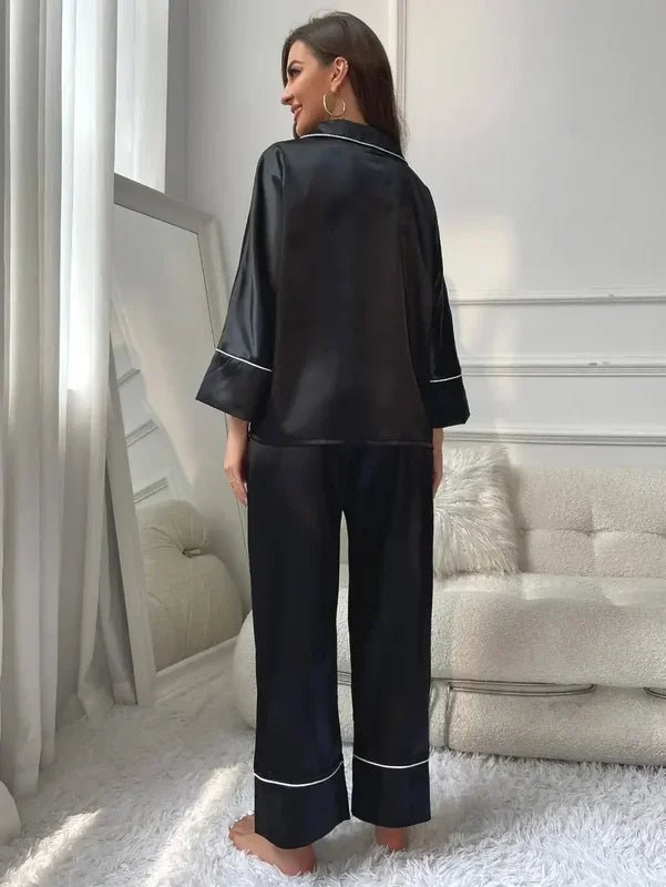 Women’s Satin Long-Sleeve Pajama Set