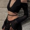 Sdeeb6fb52ac040d9900b4f1d97a7c9317.jpg Women’s Black Lace-Up Cut-Out Crop Top