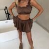 Sdf9ce03881f342d4b3cfcf96c2d17489a.jpg Brown Satin 3-Piece Nightwear Set