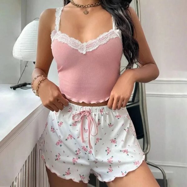 Women’s Lace Cami & Shorts Sleepwear Set